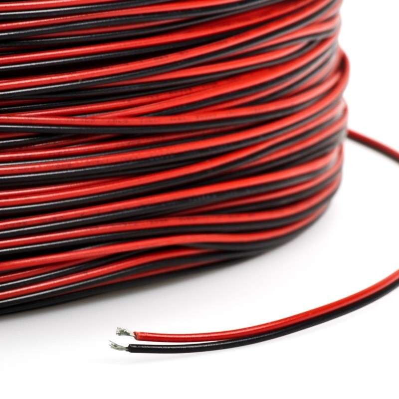 Cable 2 hilos rojo y negro 0,75mm